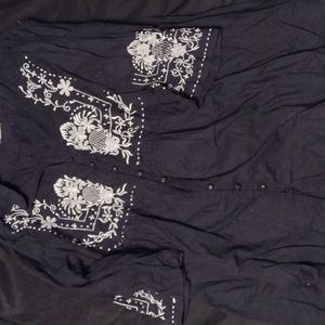 Black and White Embroidered top